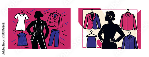 Female fashion choices: comparing stylish outfits and wardrobes