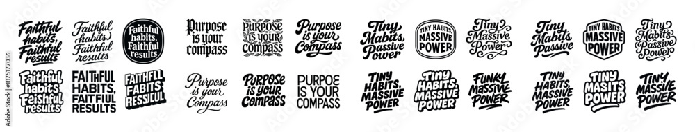 Obraz premium Inspirational typography quotes in bold black and white designs