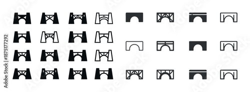 Various bridge icon styles displayed in grid format