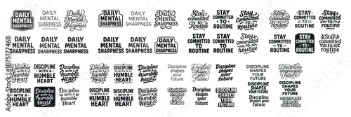 Inspirational typography collection featuring motivational phrases