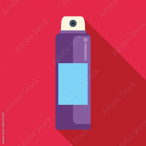 Aerosol deodorant spray can with a label on a red background