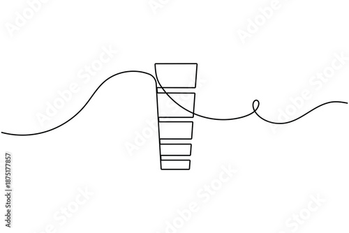 Lead generation sales funnel process icon continuous one line drawing on white background minimalist modern pipeline startup symbol outline vector illustration