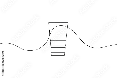 Lead generation sales funnel process icon continuous one line drawing on white background minimalist modern pipeline startup symbol outline vector illustration