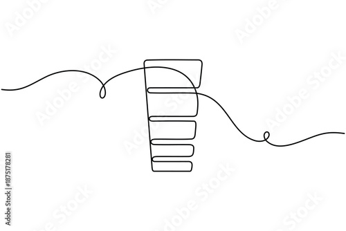 Lead generation sales funnel process icon continuous one line drawing on white background minimalist modern pipeline startup symbol outline vector illustration