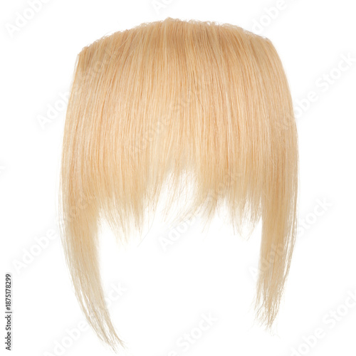 Canvastavla Light blonde straight hair bangs piece, PNG with alpha channel for hairstyle mockup and beauty retouching