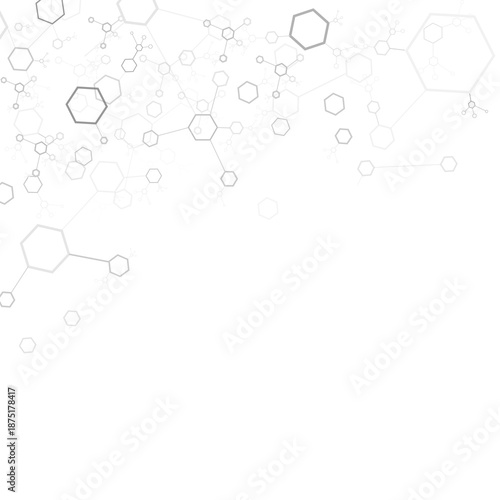 Abstract Molecule Connections PNG with Hexagonal Geometric Structures and Transparent Background for Science and Tech