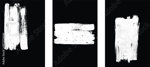 Distressed masks overlays set, rough edges, grunge textured space for text. Grungy poster layers set. Design element for brochure, social media, posters, flyers. Overlay texture.