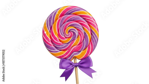 Colorful lollipop isolated on transparent background