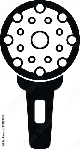 Skincare device with exfoliating head and handle, creating a simple beauty icon