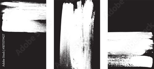 Distressed masks overlays set, rough edges, grunge textured space for text. Grungy poster layers set. Design element for brochure, social media, posters, flyers. Overlay texture.