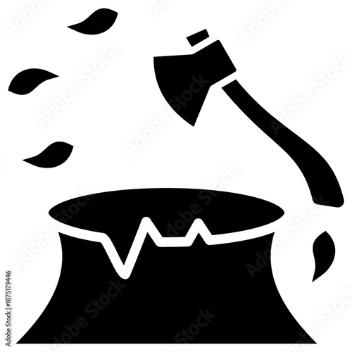 Deforestation Issue glyph icon