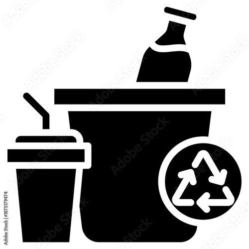 Plastic Waste glyph icon