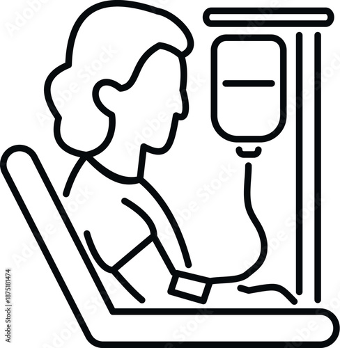 Patient receiving intravenous therapy treatment at medical clinic