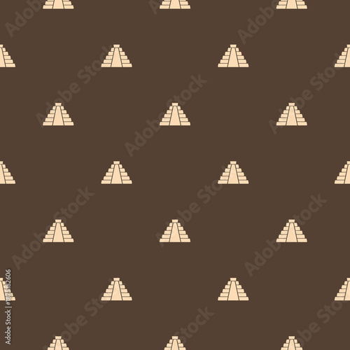 Maya pyramid seamless pattern isolated on color background