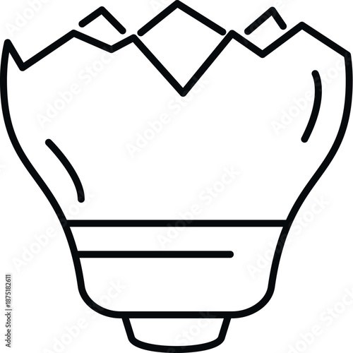 Broken light bulb illustrating electronic waste and recycling