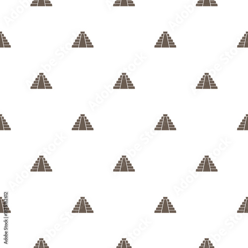 Maya pyramid seamless pattern isolated on white background