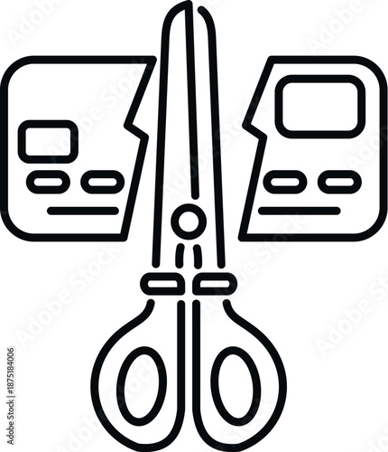 Scissors cutting a credit card symbolizing debt cancellation and financial relief