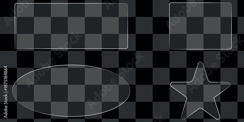 
Clear glass panel or acrylic plate with a glossy effect on a transparent background