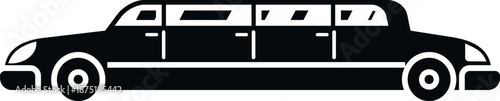 Black limousine icon is a symbol of luxury transportation, wealth, and exclusive service