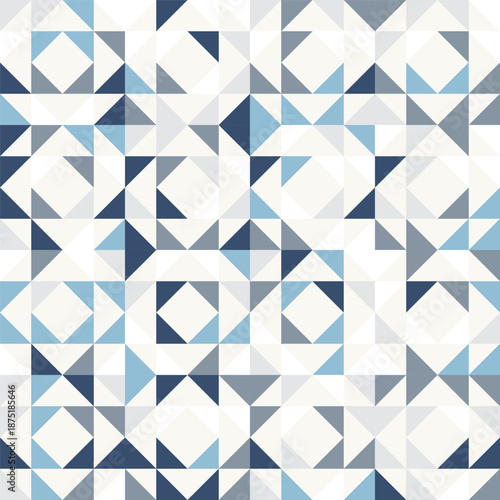 Patchwork Quilt Grid Mosaic Pattern in neutral colors for Quilting, Tiling, and Abstract Backgrounds