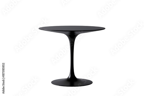 Modern black tulip side table isolated on transparent background