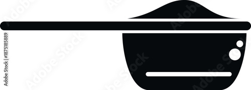 Scoop filling with protein powder for sports nutrition and fitness