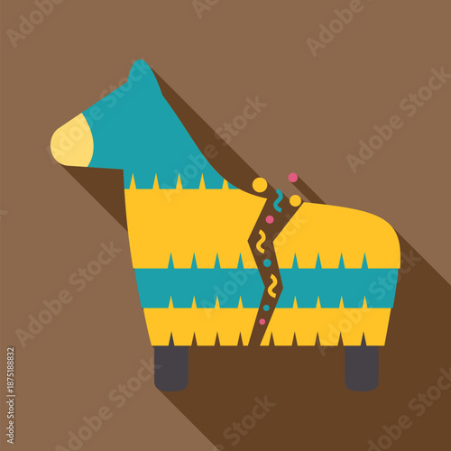 Festive mexican celebration object shaped like a horse with vibrant colors