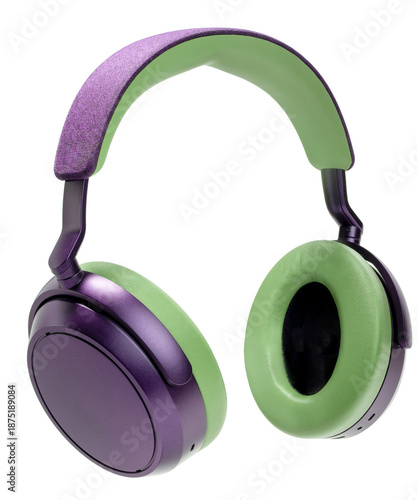 Wireless headphones isolated on white background, Wireless headphones sport Game device on white With clipping path.PNG File.