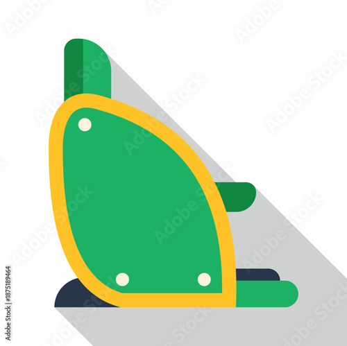 Green and yellow child car seat icon representing baby and toddler safety
