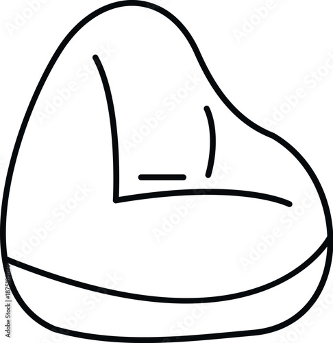 Bean bag chair outline drawing providing comfort, relaxation, and contemporary seating