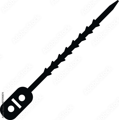 Barbed needle for repairing snags in knitwear and pulling threads into garment