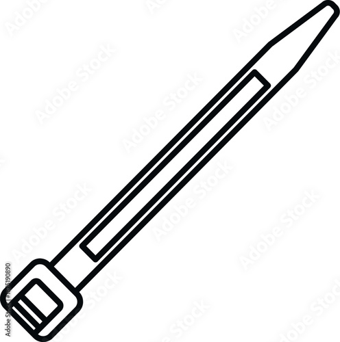 Cable tie vector icon illustrating fastening and organization