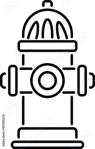 Fire hydrant line art illustration for firefighting and emergency services