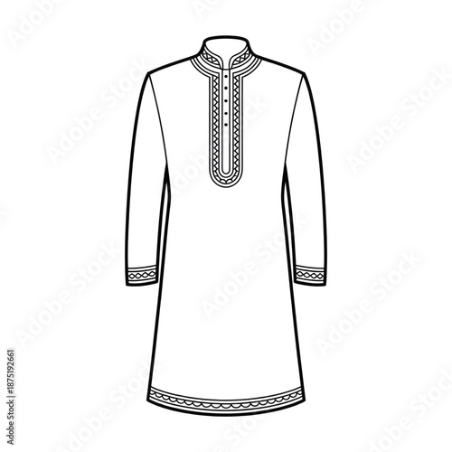 kurta/sherwani style coloring page 