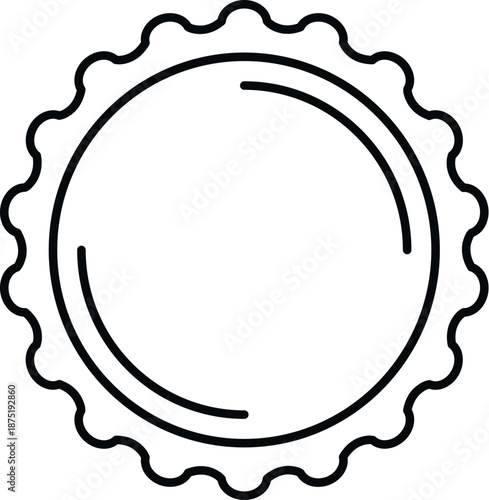 Bottle cap outline icon illustrating packaging for beverages