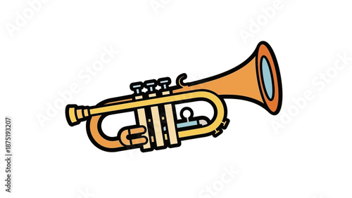 Brass Trumpet Musical Instrument Closeup.