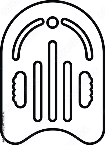 Kickboard isolated line art vector illustrating a swimming accessory