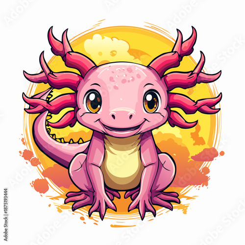 Axolotl - Cartoon Comic Stil