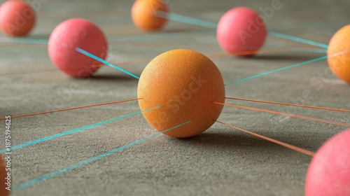 Abstract illustration of connected spheres representing network technology