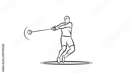 Man swinging golf club aggressively outside.