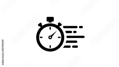 Stopwatch with motion lines speeding.