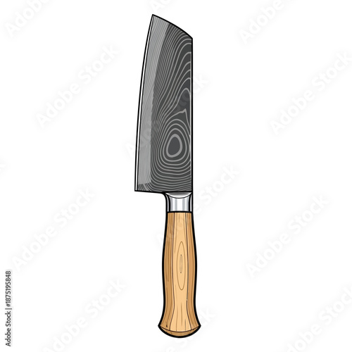 Sinhala traditional Awurudu Sri Lanka wooden handled kitchen knife illustration for culinary celebrations