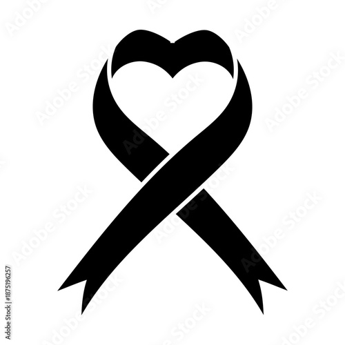Awareness ribbon icon vector. Ribbon Illustration sign. Cancer Ribbon symbol or logo.