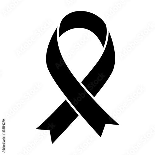 Awareness ribbon icon vector. Ribbon Illustration sign. Cancer Ribbon symbol or logo.