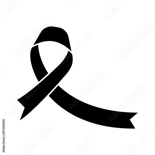 Awareness ribbon icon vector. Ribbon Illustration sign. Cancer Ribbon symbol or logo.