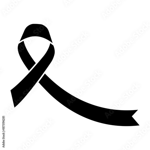 Awareness ribbon icon vector. Ribbon Illustration sign. Cancer Ribbon symbol or logo.