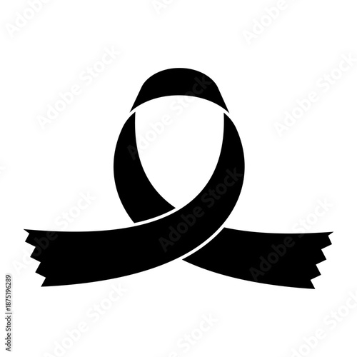 Awareness ribbon icon vector. Ribbon Illustration sign. Cancer Ribbon symbol or logo.