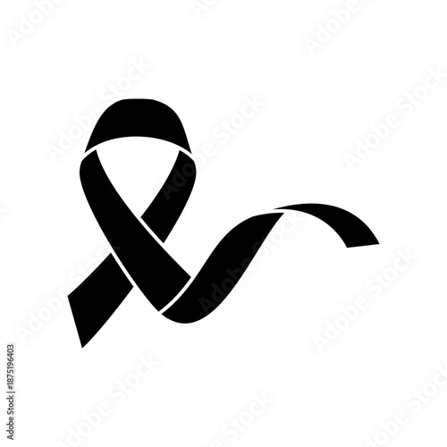 Awareness ribbon icon vector. Ribbon Illustration sign. Cancer Ribbon symbol or logo.