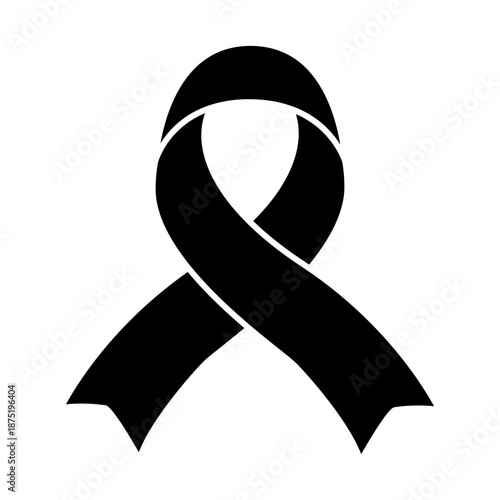 Awareness ribbon icon vector. Ribbon Illustration sign. Cancer Ribbon symbol or logo.