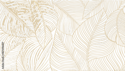 Golden Palm Leaf Pattern Background